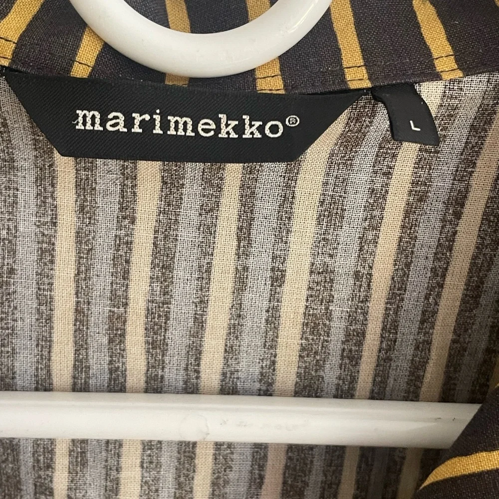 Vintage Marimekko Black and Yellow Striped Shirt - Picture 3 of 8